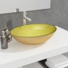 Gossi chiuveta din sticla, auriu, 50x37x14 cm