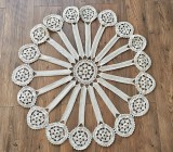 FATA DE MASA CIRCULARA VINTAGE, CROSETATA MANUAL CU FIR MACRAME