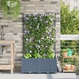 VidaXL Ghiveci de Grădină cu Trellis 2 buc Gri deschis 80x40x143 cm