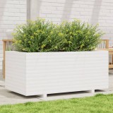 VidaXL Jardinieră de grădină, alb, 110x60x49,5 cm, lemn masiv de pin