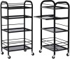 Ucenic Coafor Enzo 1018B cu Roti si 4 Sertare, Universal, Cadru Metalic, Rafturi Sticla, Mobilier Salon Profesional