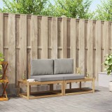 vidaXL Set de canapele de exterior 2 pcs Alb și gri deschis Poliester 3388175