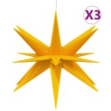 Cumpara ieftin Lumini de Craciun cu LED-uri, 3 buc., galben, 57 cm, pliabil