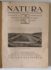 NATURA, REVISTA PENTRU RASPANDIREA STIINTEI, ANUL XIII, (IANUARIE - DECEMBRIE 1924) AN COMPLET