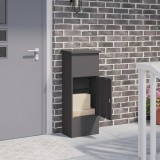 vidaXL Cutie pentru colet cu ușă Negru 44,5 x 29 x 110,5 cm Oțel 874926