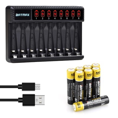 Incarcator Batmax Smart LED Charger + 8 acumulatori AAA 1100mAh foto