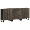 VidaXL Bufete 3 buc Negru 60x33x75 cm lemn masiv de mango 3309999