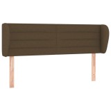 Cumpara ieftin Tablie de pat cu aripioare maro inchis 147x23x78/88 cm textil