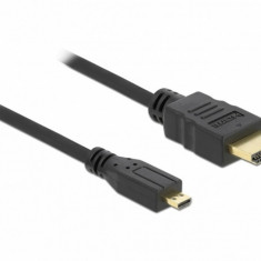 Cablu micro-D HDMI la HDMI 4K v1.4 T-T 1m Negru, Delock 82661