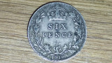 Anglia Marea Britanie -moneda argint 925- 6 pence sixpence 1910 XF - Edward VII