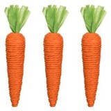 Set Morcovi Decorativi de Paște, 3 buc, 21 cm, Portocaliu și Verde, CMCLASS