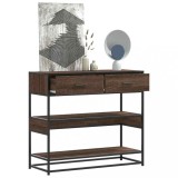 vidaXL Măsuță consolă, stejar maro, 90x35x80 cm, lemn prelucrat