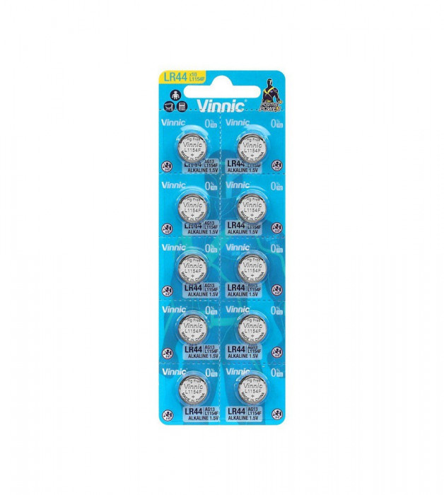 Vinnic G13 / AG13 / L1154 / LR44 / 157 / A76 1.5V baterie plata-Conținutul pachetului 1x Blister