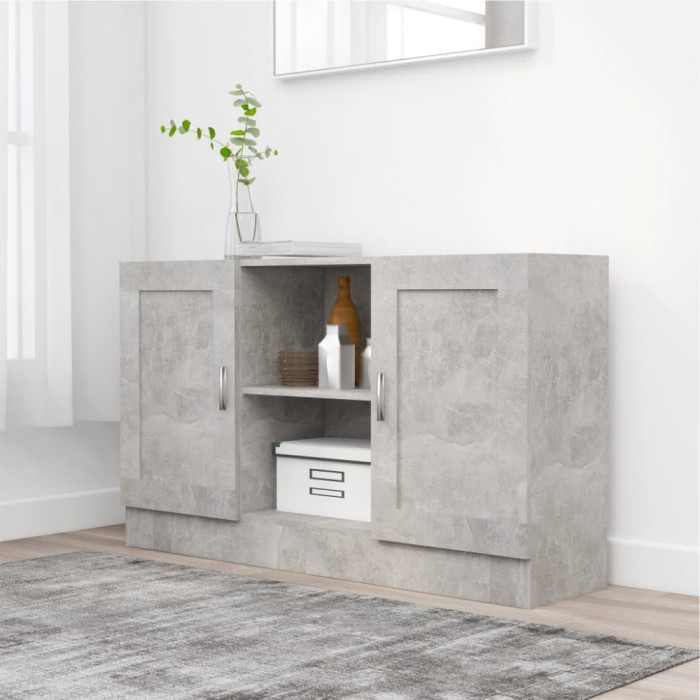 vidaXL Servantă, gri beton, 120 x 30,5 x 70 cm, PAL