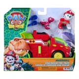 PATRULA CATELUSILOR FILMUL CU DINOZAURI SET DINO VEHICUL DE POMPIERI CU FIGURINA MARSHALL SI ACCESORII 15CM