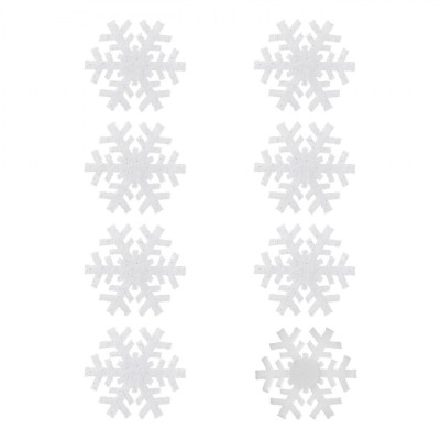 Autocolante Decorative Crăciun, Fulgi Zăpadă, Poliester, 3x3cm, Set 8 Bucăți foto
