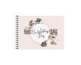 Set Album foto / GuestBook pentru nunta, A4 landscape, Lights, pix si dubluadeziv inclus, 3 piese, cu flori, accesoriu nunta
