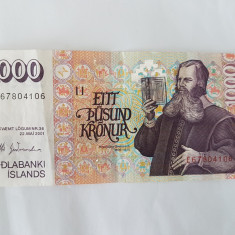 Islanda 1000 Kronur 2001 Noua
