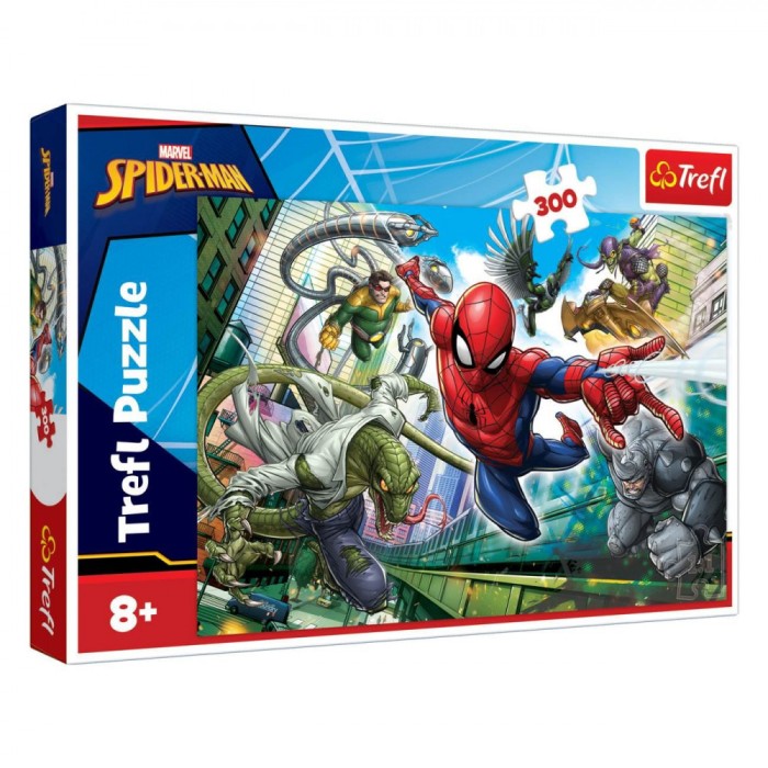 Puzzle Trefl, Spiderman &amp; Eroi, 300 Piese, Multicolor, V&acirc;rsta 8+ Ani