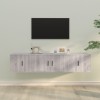 VidaXL Set dulap TV, 3 piese, gri sonoma, lemn prelucrat