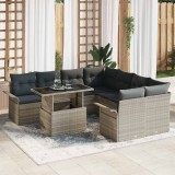 Cumpara ieftin Set de canapele pentru gradina 9 buc. Gri deschis