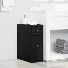 vidaXL Dulap &Icirc;ngust pentru Baie Stejar negru 80 x 18 x 60 cm