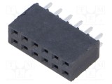 Conector şiruri pini mamă 12 pini 2,54mm aurit THT SAMTEC