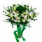 Buchet mediu personalizabil cu trandafir criogenat si flori naturale uscate alb - verde smarald