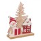 Decorațiune Crăciun, Model Om de Zăpadă, Multicolor, Dimensiuni 12x4x16 cm, Lemn