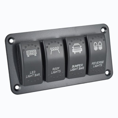 Panou 4 intrerupatoare 12V, 20A 24V, 10A foto