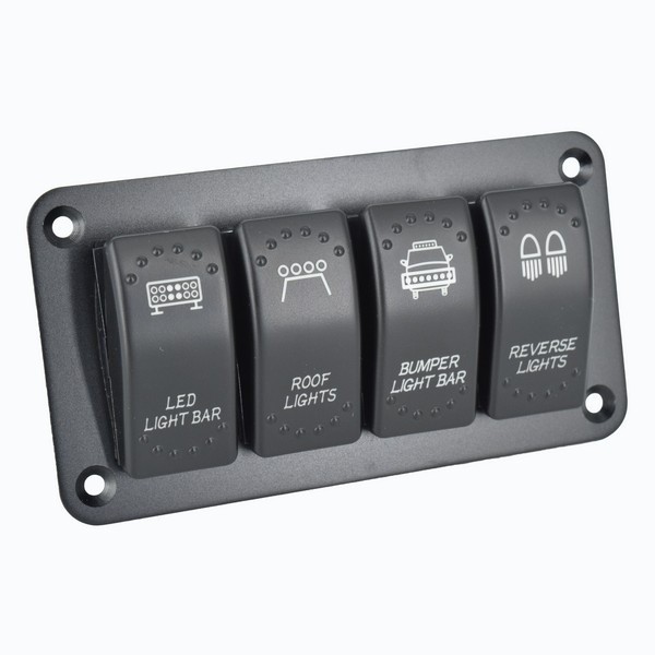 Panou 4 intrerupatoare 12V, 20A 24V, 10A