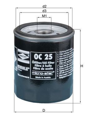 MAHLE OC 25 Filtru ulei foto