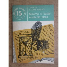 Ilarie Popescu - Maxime si texte medicale alese