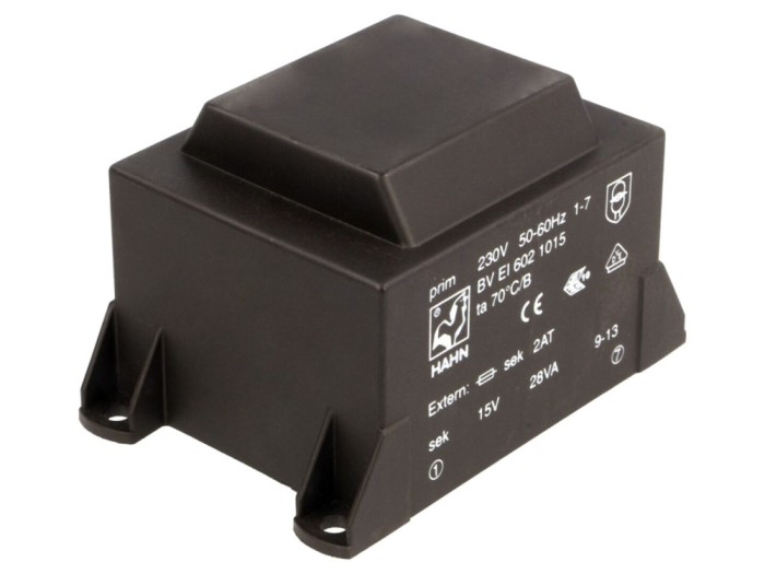 Transformator &icirc;ncapsulat 28VA 230V 15V
