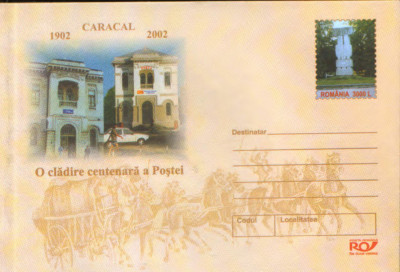 Intreg pos plic nec 2002 - O cladire centenara a Postei Romane-Caracal 1902-2002 foto
