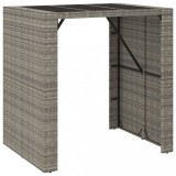 Cumpara ieftin Masa de bar cu blat din sticla, gri, 105x80x110 cm, poliratan