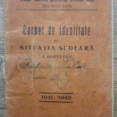 Carnet de identitate scolara/ Liceul Particular Evreesc Mixt Botosani 1941