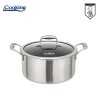 SEMIOALA INOX+CAPAC STICLA IN 3 STRATURI 24x12 CM, 5 L,, Heinner