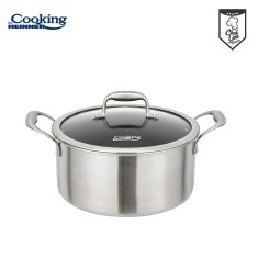 SEMIOALA INOX+CAPAC STICLA IN 3 STRATURI 24x12 CM, 5 L,