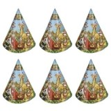 Coifuri Petrecere Animale Jungla Happy Birthday 16cm Set 6 buc, CMCLASS