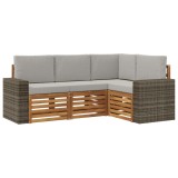 vidaXL Seturi de canapele cu pernă 4 pcs Lemn Solid de Acacia 3384307