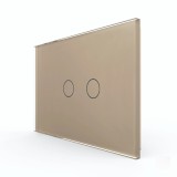 Cumpara ieftin Intrerupator dublu touch Livolo din sticla aurie, standard italian