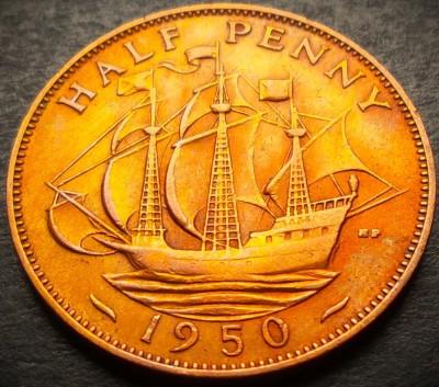 Moneda istorica HALF PENNY - MAREA BRITANIE, anul 1950 *cod 4035 B - GEORGIVS VI foto