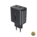 Incarcator Retea Acefast A49 35W 3A 2 x USB-C Negru