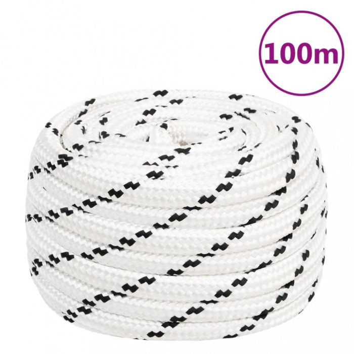Fr&acirc;nghie de lucru, alb, 18 mm, 100 m, poliester