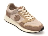 Pantofi sport BOSS bej, 4612, din material textil si piele naturala
