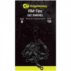 Vartej cu Agrafa Rapida RidgeMonkey RM-Tec Quick Change Swivel Nr.8 10buc/plic
