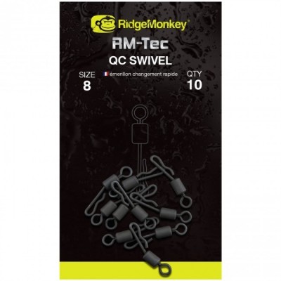 Vartej cu Agrafa Rapida RidgeMonkey RM-Tec Quick Change Swivel Nr.8 10buc/plic foto