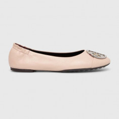 Tory Burch balerini de piele Claire Cap-Toe Ballet culoarea bej, 156309.650