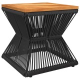 Cumpara ieftin Masuta cafea baza din sarma negru 38x38x38 cm lemn masiv acacia